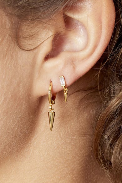 Earrings Dangling Cone Gold Color Copper h5 Picture3